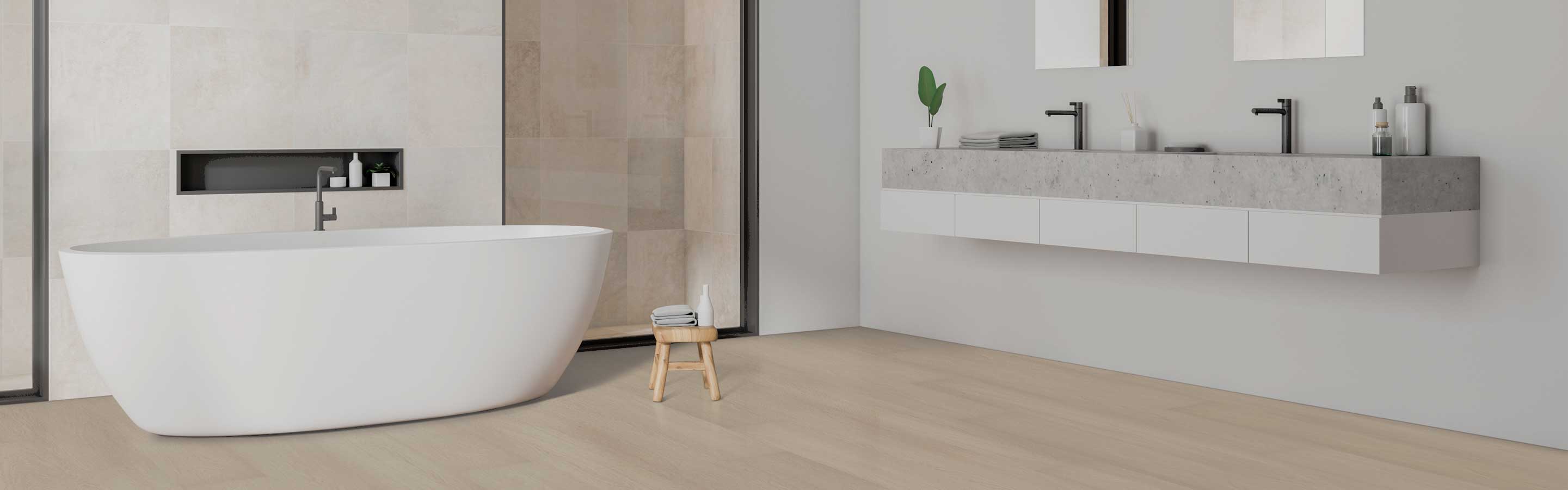 large format wall tile ceramic tile in shower bathroom with ceiling underlighting and soaker tub