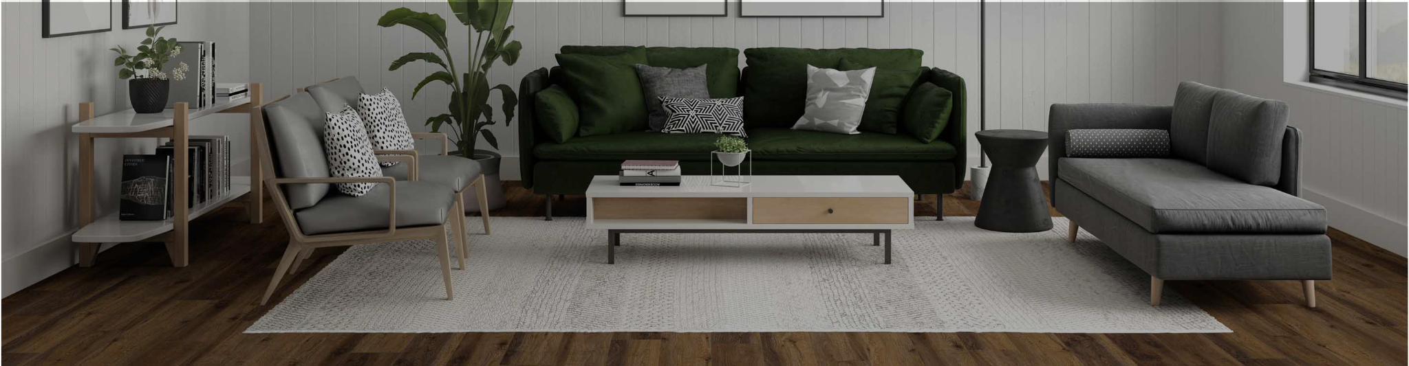 beige area rug in a living room with green sofa