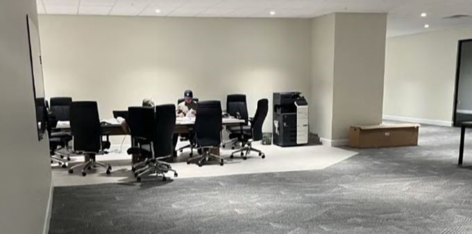 Commercial Installation- Carpet in office